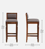 Louis Sheesham Wood Bar Stool In Honey Oak Finish