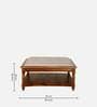 Louis Sheesham Wood Coffee Table In Provincial Teak Finish With Upholstered Top