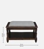 Louis Sheesham Wood Coffee Table In Provincial Teak With Upholstered Top