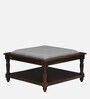 Louis Sheesham Wood Coffee Table In Provincial Teak With Upholstered Top
