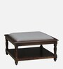 Louis Sheesham Wood Coffee Table In Provincial Teak With Upholstered Top