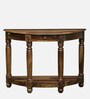 Louis Sheesham Wood Console Table In Rustic Teak Finish