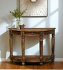 Louis Sheesham Wood Console Table In Rustic Teak Finish