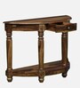 Louis Sheesham Wood Console Table In Rustic Teak Finish