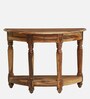 Louis Sheesham Wood Console Table In Rustic Teak Finish