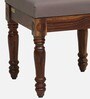 Louis Sheesham Wood Upholstered Stool In Honey Oak Finish