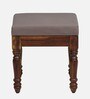 Louis Sheesham Wood Upholstered Stool In Honey Oak Finish