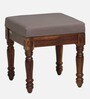 Louis Sheesham Wood Upholstered Stool In Honey Oak Finish