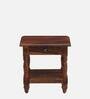 Louis Sheesham Wood Bedside Table In Honey Oak Finish With Drawer
