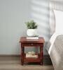 Louis Sheesham Wood Bedside Table In Honey Oak Finish With Drawer