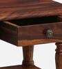 Louis Sheesham Wood Bedside Table In Honey Oak Finish With Drawer