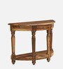 Louis Sheesham Wood Console Table In Rustic Teak Finish