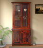 Louis Sheesham Wood Hutch Cabinet in Honey Oak Finish