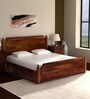 Louis Sheesham Wood King Size Bed With Box Storage In Provincial Teak Finish