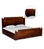 Louis Sheesham Wood King Size Bed With Box Storage In Provincial Teak Finish