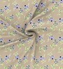 Grey Floral 160 TC Cotton 1 Double Bedsheet with 2 Pillow Covers