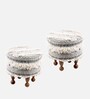 Louisville Ottoman Set Of 2 In Grey Colour