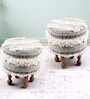Louisville Ottoman Set Of 2 In Grey Colour