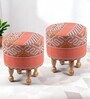 Louisville Ottoman Set Of 2 In Red Colour