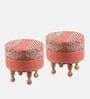 Louisville Ottoman Set Of 2 In Red Colour