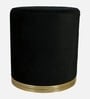Lounge Fabric Pouffe in Black Colour