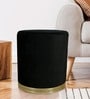 Lounge Fabric Pouffe in Black Colour