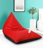 Lounge Jumbo Leatherette Bean Bag with Beans in Black & Red Colour