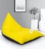 Lounge Pyramid Jumbo Bean Bag with Beans in Black & Yellow Colour