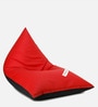 Lounge Jumbo Leatherette Bean Bag with Beans in Black & Red Colour