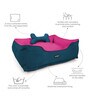 Dogo- Extra Large Teal Blue & Pink Fabric Pet Bed