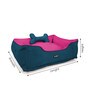 Dogo- Extra Large Teal Blue & Pink Fabric Pet Bed