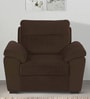 Wakefit Lounger Fabric 1 Seater Sofa in Dark Brown Colour