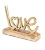 Love Gold Wood & Aluminium Showpiece