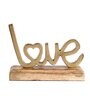 Love Gold Wood & Aluminium Showpiece