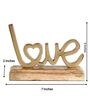Love Gold Wood & Aluminium Showpiece