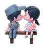 Romantic Kissing Couple Miniature Showpiece Valentine Gift