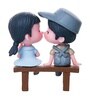Romantic Kissing Couple Miniature Showpiece Valentine Gift