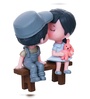 Romantic Kissing Couple Miniature Showpiece Valentine Gift