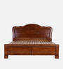 Love Solid Wood King Size Bed in Walnut Finish