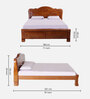 Love Solid Wood King Size Bed in Walnut Finish