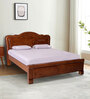 Love Solid Wood King Size Bed in Walnut Finish