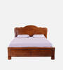 Love Solid Wood King Size Bed in Walnut Finish