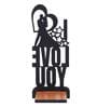 Love You Brown Engineered Wood Showpiece With Stand