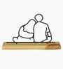 Lovely Couple Iron & Wood Figurine