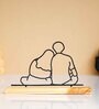 Lovely Couple Iron & Wood Figurine