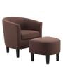 Lovida Fabric Barrel Chair in Coffee Brown Colour