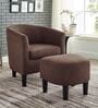 Lovida Fabric Barrel Chair in Coffee Brown Colour