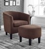 Lovida Fabric Barrel Chair in Coffee Brown Colour