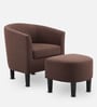 Lovida Fabric Barrel Chair in Coffee Brown Colour