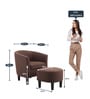 Lovida Fabric Barrel Chair in Coffee Brown Colour